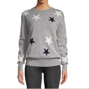 Lord & Taylor PLY Cashmere Grey Star Sweater M